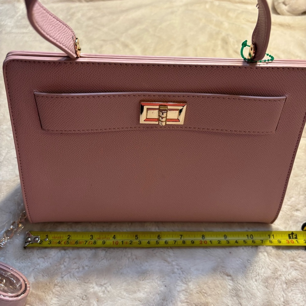 NWT Grossi New York Crossbody Bag Barbie Pink Faux Leather Gold Hardware NEW - Picture 13 of 15